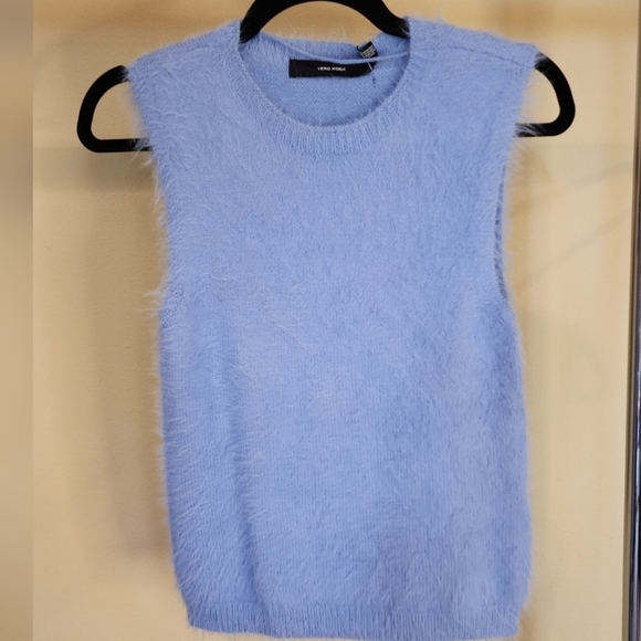 Vero Moda Blue Fitted R Top Sweater - Picture 2 of 6